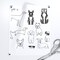 Dog Illustration Puppy Great Dane Dalmatian Terrier Monochrome Cute Pet Rescue Dogs Custom Pre-pasted Wallpaper by Spoonflower Pre-Pasted Wallpaper 2FT Wide